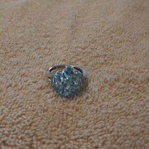 Sterling silver blue topaz ring